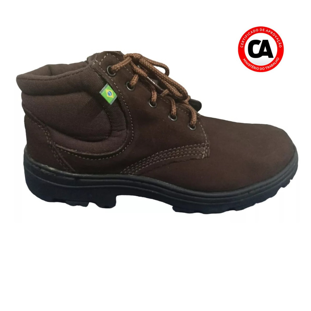 Bota Botina Coturno Nobuck Brasfort Marrom Top Obra Pvc Original CA 43517