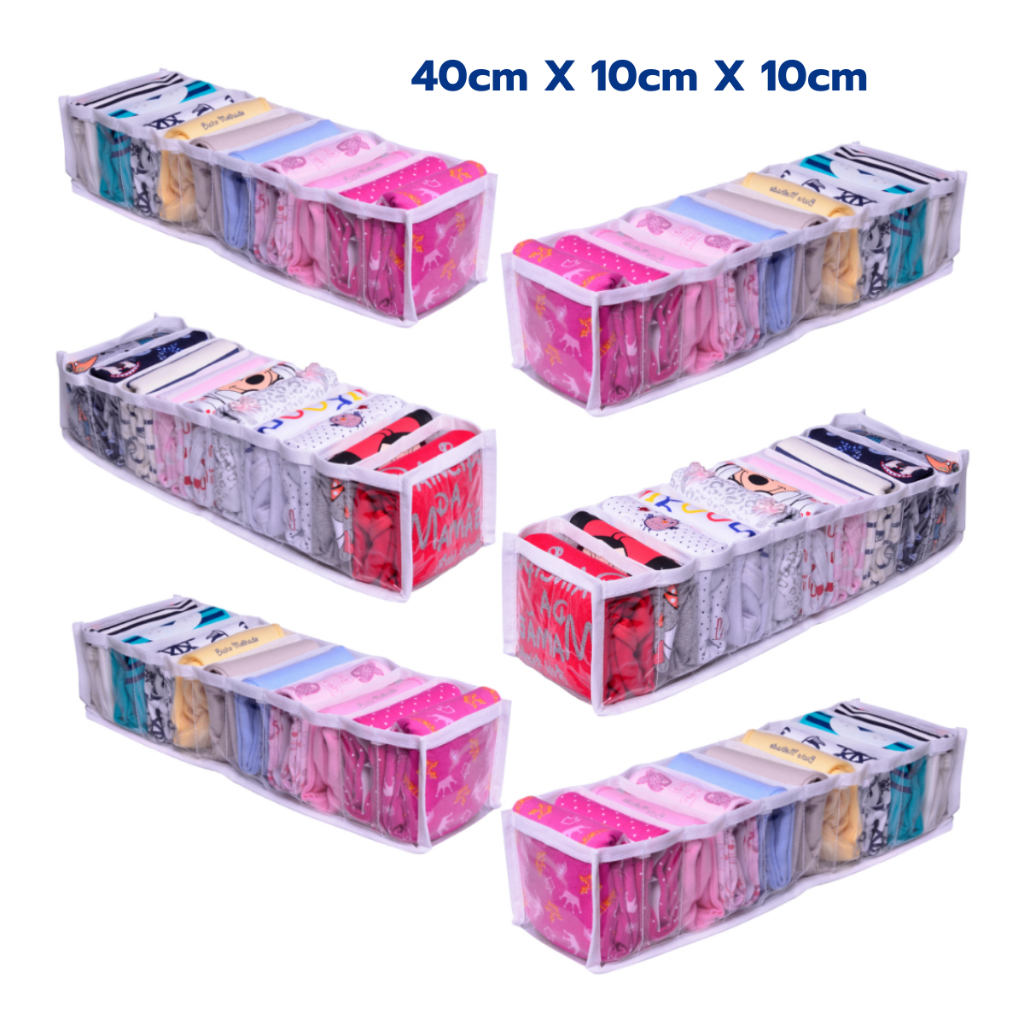 Kit 6 Organizadores de Gaveta 40x10x10 Colmeia 10 Divisórias de Gaveta para Calcinhas Cuecas Meias