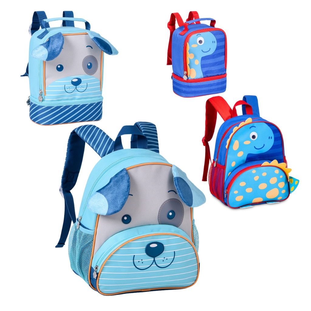 Mochila Infantil Escolar Menino Bichinhos Creche Bolsa Infantil Mochila de Bebê