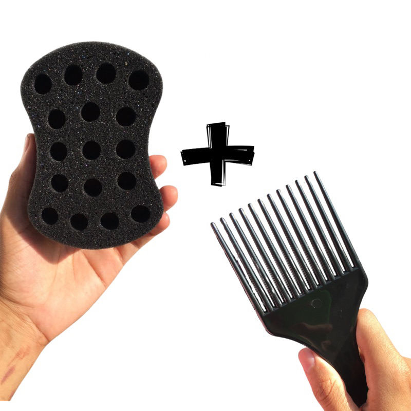 Esponja Nudred Pequena Premium P 12mm + Pente Afro em Oferta na Shopee