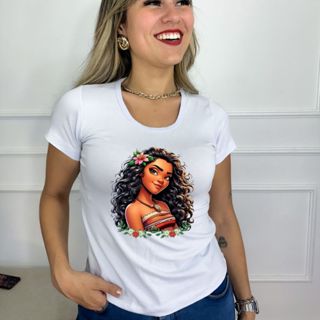 Blusa feminina estampa Moana 2 camiseta T-shirt em Oferta na Shopee