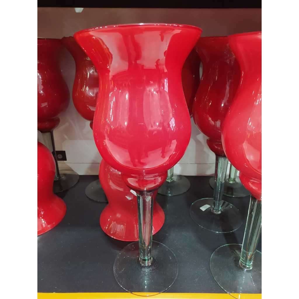 Taça de Vidro Napoli Vermelho decoração casa
