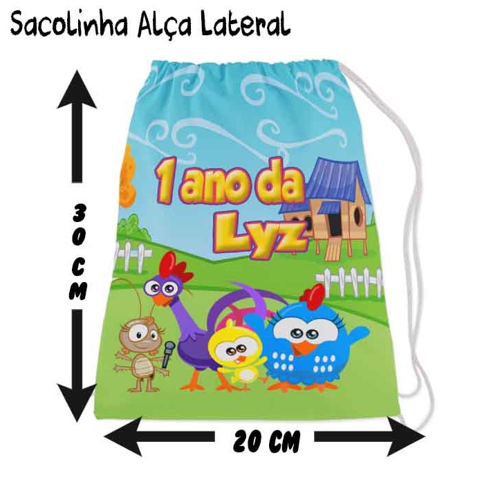 Mochilinha Sacolinha Mochila Saco Sacochila Saquinho Lembrancinha Brinde Aniversario Personalizadas Galinha Pintadinha