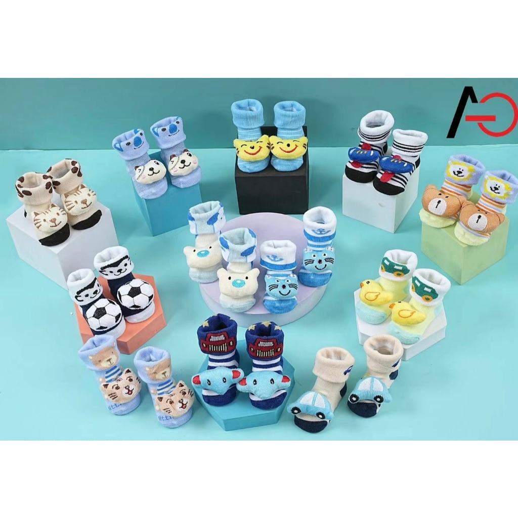 KIT 6 Pares Meias Infantil 3d Bebês Bichinhos Lindas Recém Nascidos/ MENINOS Infantil Fofo!!! em Oferta na Shopee