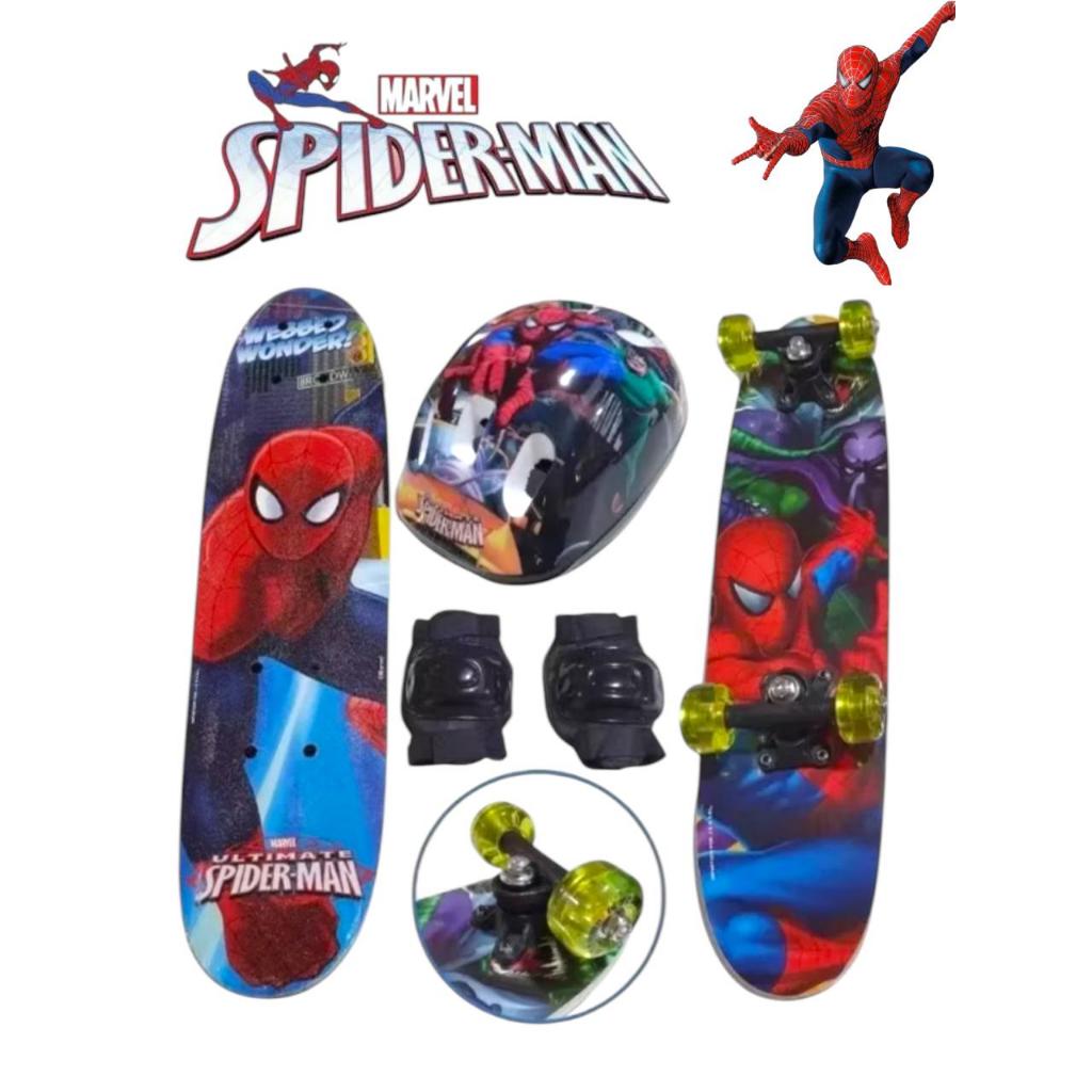Skate Radical Infantil Personagens Com Kit Segurança Menino e Menina em Oferta na Shopee
