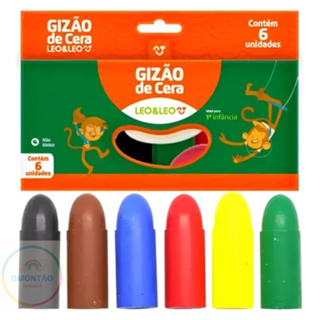Gizao De Cera Meu Primeiro Giz 6 Cores - Leoeleo em Oferta na Shopee