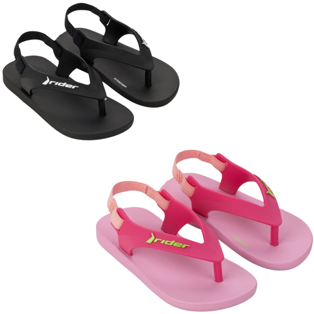 Chinelo infantil sandália Rider Feel baby menino e menina confortável com elástico original