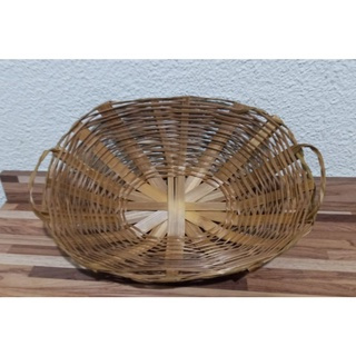 Cesta de bambu oval pãozeira 35x26x10 porta pão ou fruteira natural artesanal