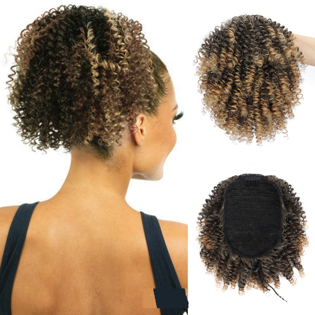Cabelo Cacheado Rabo De Cavalo Curto Com Ajustes  Kinkly Afro Puff Hair  Fashion You