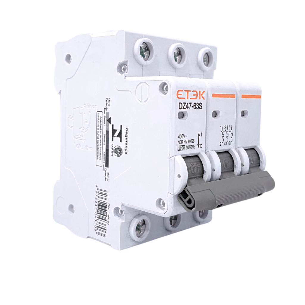 Disjuntor Tripolar Din MCB Curva C 80A e 100A Etek - Home Appliances