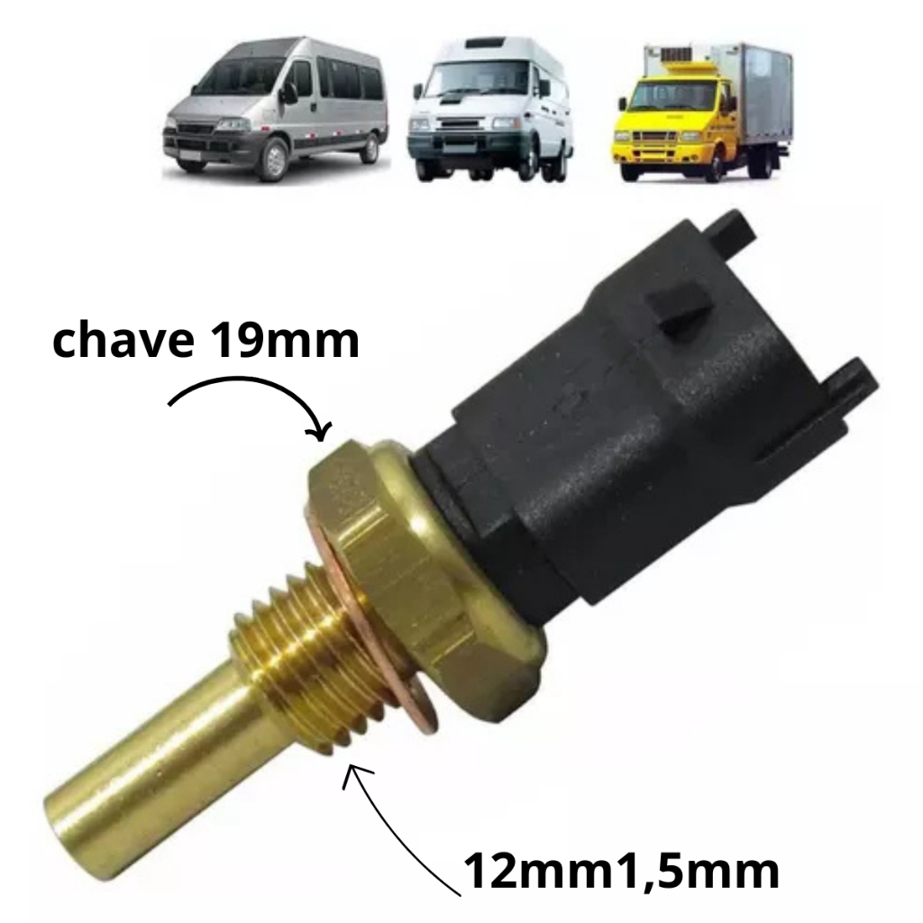 Sensor Temperatura Água Motor Ducato Boxer Jumper Iveco 2.8 8V Turbo 2005-2009 2 Pinos IG878