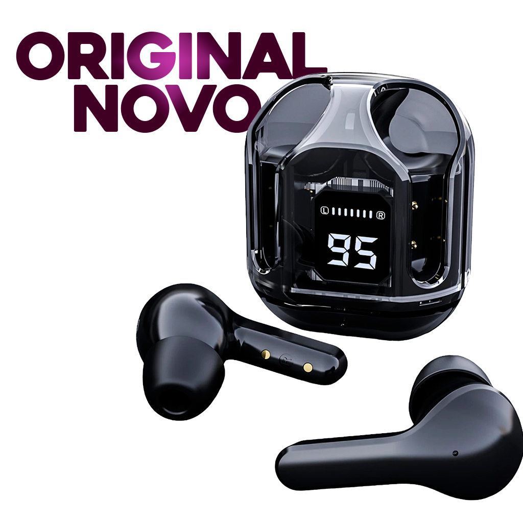 Super Fone De Ouvido Sem Fio Bluetooth 5.3 Premium Versão Ruído Cancelando Digital Display Transparente Caixa Esportiva na Shopee