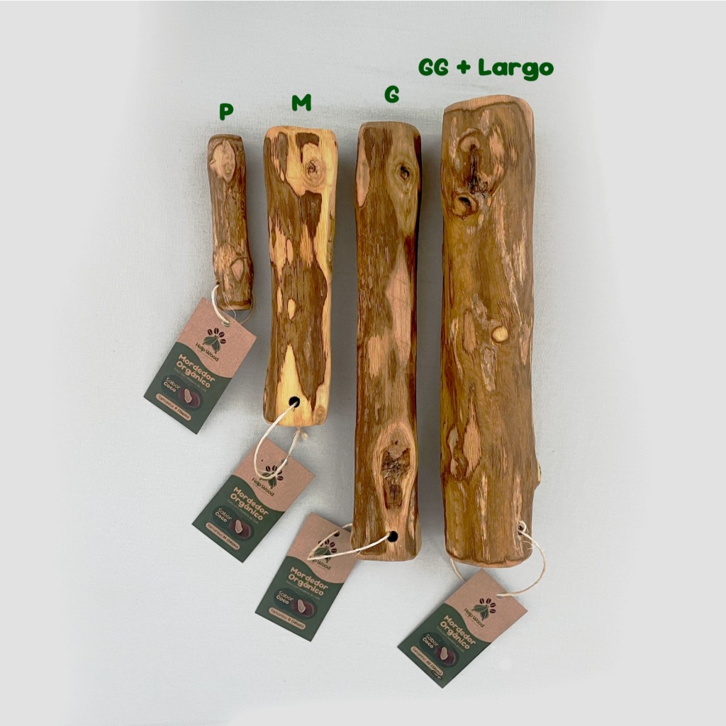 Mordedor para cachorro Sustentável Natural Madeira de Café Sabor Coco Brinquedo rustico  Pet e caes