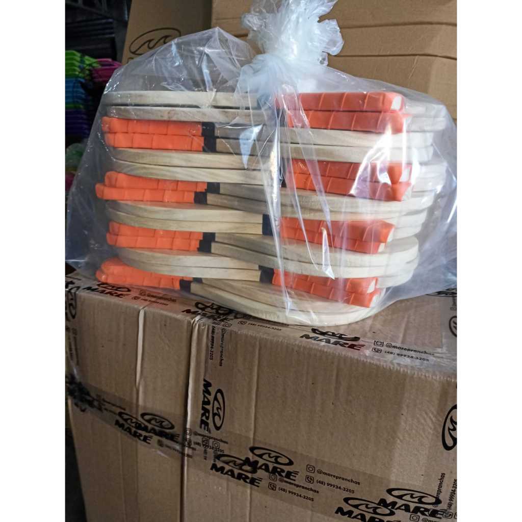 KIT 6 pares  Raquetes LISAS  DE MADEIRA PINNUS