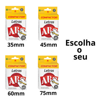 Régua Gabarito Molde Letras e Números Vazados Compactor Tamanhos 35mm, 45mm, 60mm e 75mm em Oferta na Shopee