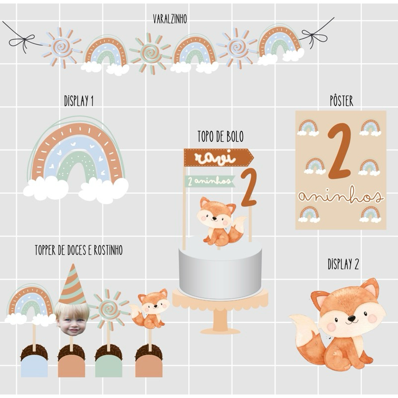 Kit só um bolinho - Raposinha Azul