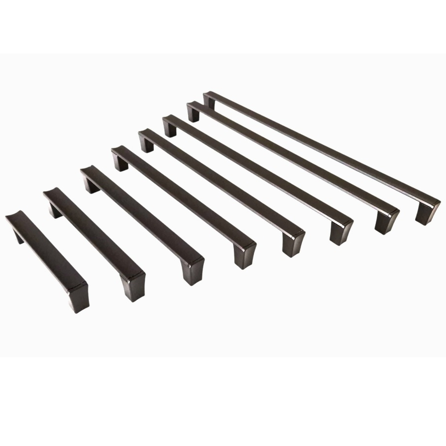 Puxador de Gaveta Inox Preto, Kit 4/5/6/7/8 peças, 96/128/160/192/224/256/288/320 mm, Space, para portas, armários etc.