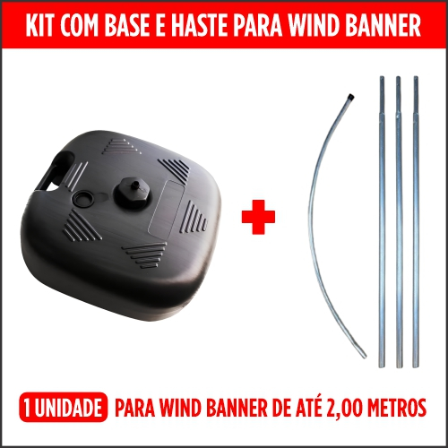 Kit Haste e Base para Wind Banner  de 2 metros - PROMOÇÃO em Oferta na Shopee