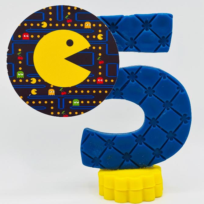 Decoração Festa / Vela Aniversário Biscuit / Topo de Bolo / Vela Pac Man / Vela Pacman