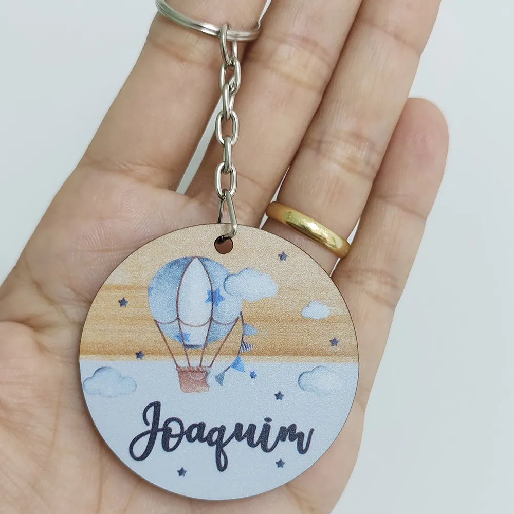 Chaveiros Personalizados em MDF - Lembrancinhas para Maternidade, Chá de Bebê, Aniversário e Mais – Pacote com 50 Unidad