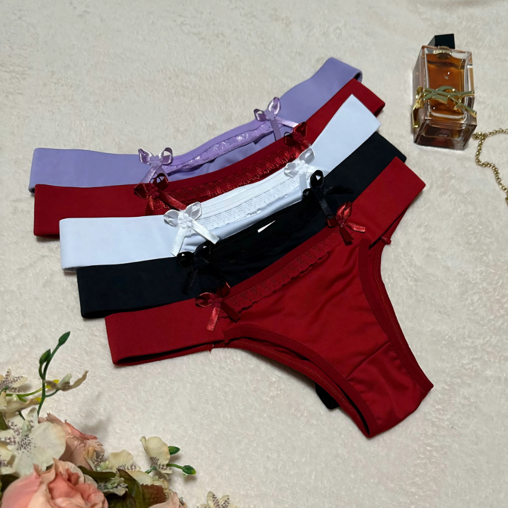 Kit 5 Calcinha Tanga Fio Duplo Sensual Lingerie Palinha Conforto
