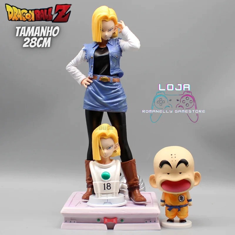 Android Numero 18 Action Figure 26cm Boneco Dragonball Z nª18 Dragonball GT Colecionavel Enfeite Geek Gamer Presente