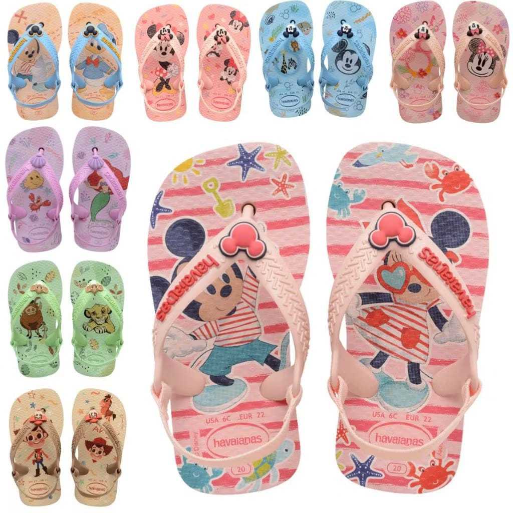 Chinelo Havaianas Original Baby Bebe Disney c/ elástico