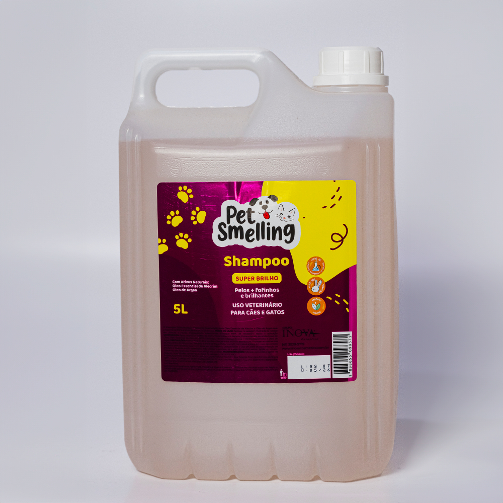 Shampoo Super Brilho 5l - Para Cães E Gatos - Pet Shop - Galão De 5 Litros Economico