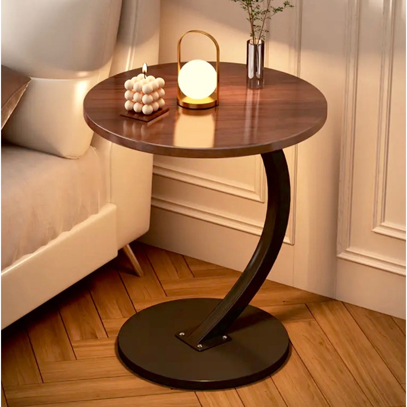 Mesinha de Canto Decorativa Lateral Mesa de Apoio para Notebook Café Sofá Cama Mesa de Cabeceira Luxo Oval ou Redonda