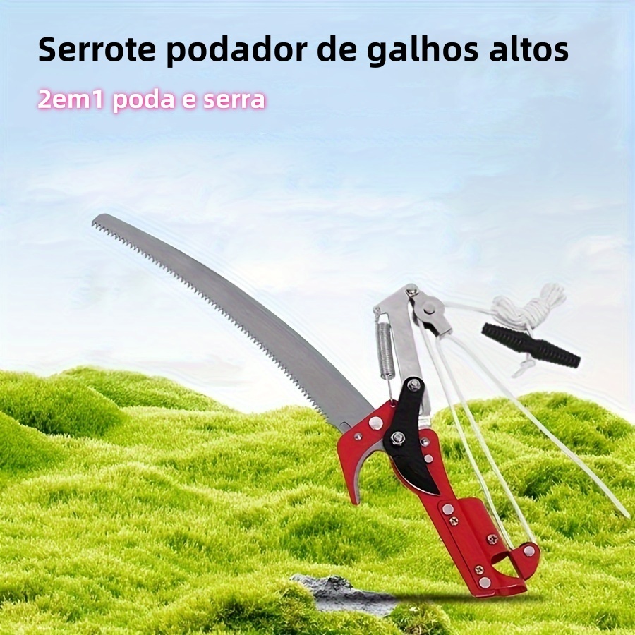 Podador De Galhos Altos Tesoura 2 Em 1 Serra E Poda Com Serrote Super Forte e Resistente