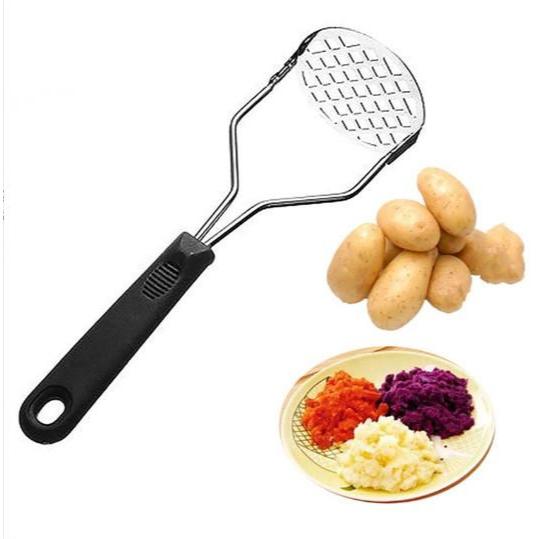 Amassador Espremedor Manual De Batatas E Legumes Aço Inox Com Cabo Plástico Promoção
