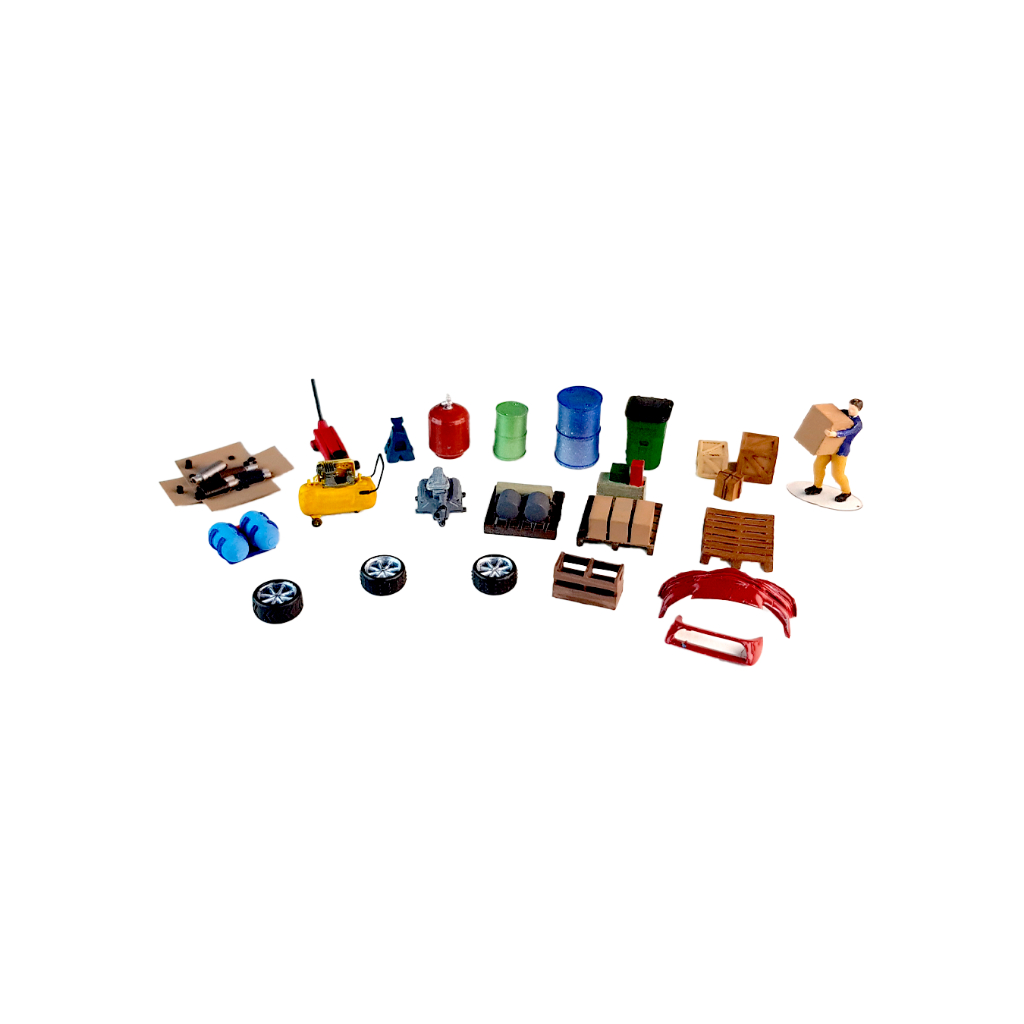 Peças para Dioramas GARAGEM  / OFICINA Hot Wheels - Escala 1:64 - Pack 2 - Peças em resina pintadas a mão. Die Cast