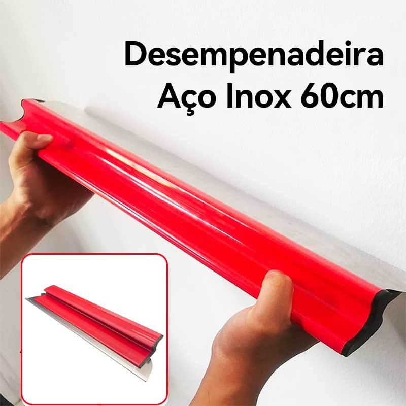 Desempenadeira Aço Inox 60/40/25cm com Lâmina Flexível Lisa Para Massa Corrida