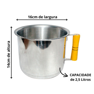 Canecão Fervedor Extra Cabo De Madeira Nº16 (2,5 Litros) em Oferta na Shopee