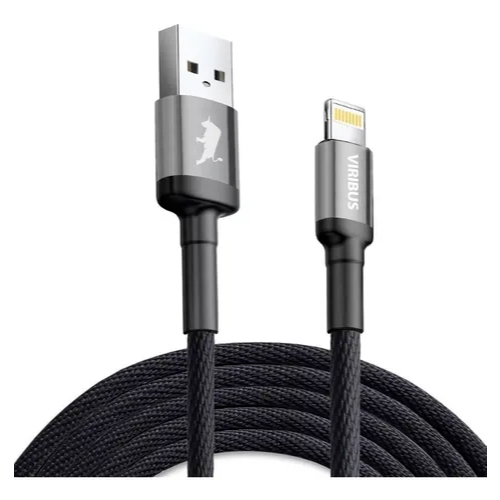 Cabo De Carregamento Premium Para Iphone E Ipad Reforçado 1,5M Viribus
