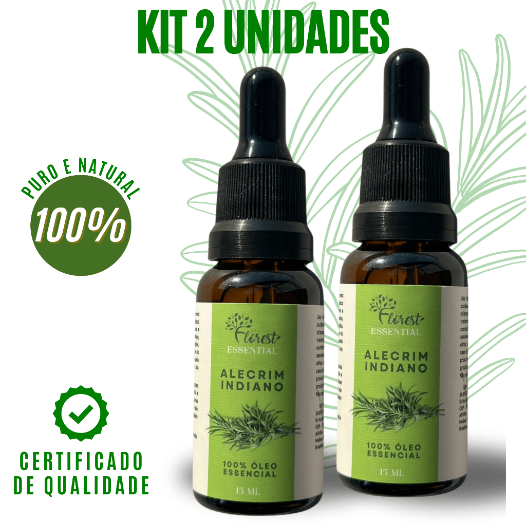 Óleo Essencial de Alecrim Indiano Kit 2 unidades Conta Gotas em Oferta na Shopee