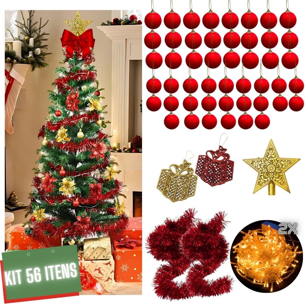 Arvore de Natal com Enfeite Bolinhas Estrela de Natal Festão Pingente de Arvore Bolas de Natal