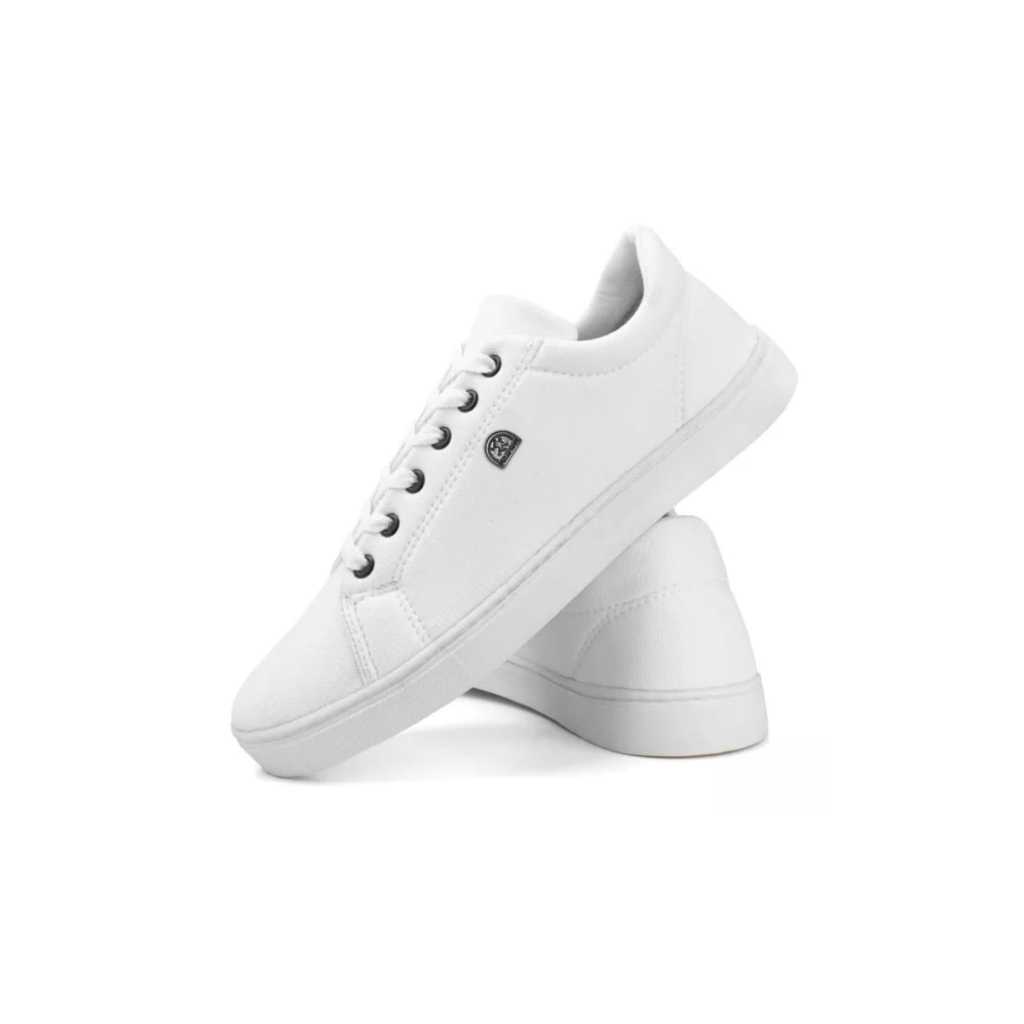 Tenis London Basico Casual Tendencia Unissex confortavel cores lindas lançamento tenis branco