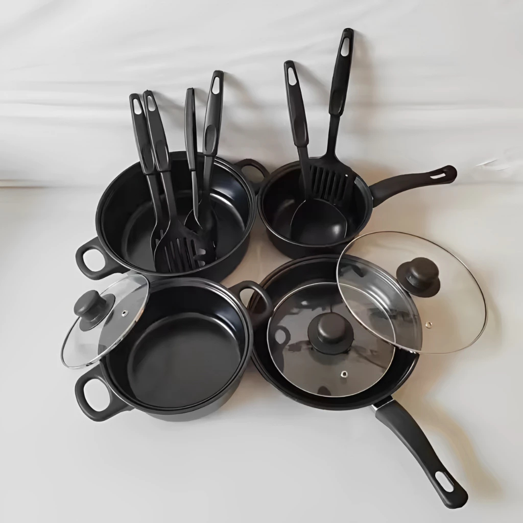 Kit Conjunto de Panelas 13 Pç Tampa Vidro Panela Antiaderente conjunto de utensílios de cozinha utensílios de cozinha