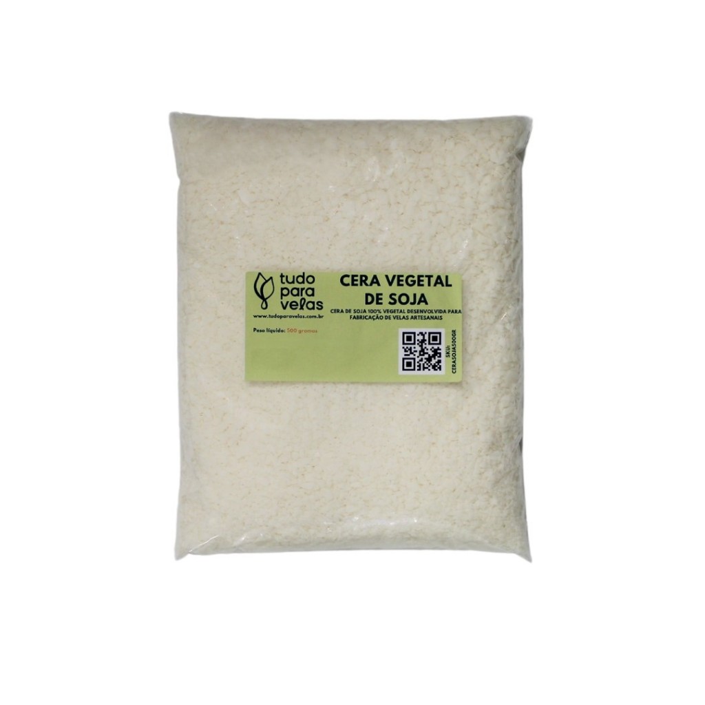 Cera de Soja 100% Pura - Totalmente Vegetal e Natural - 500 gramas