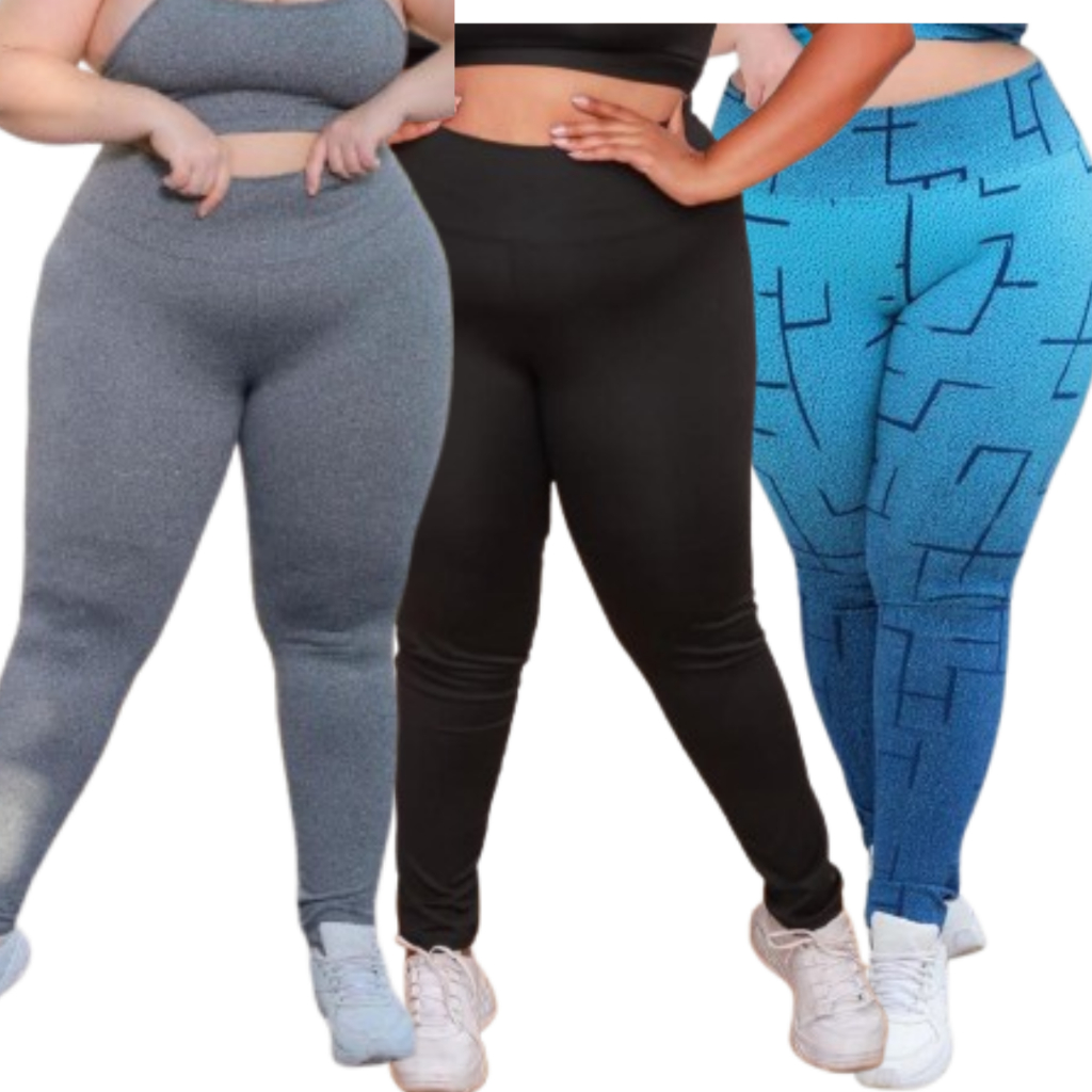 LEGGING FEMININA CINTURA ALTA PLUS SIZE ACADEMIA ZERO TRANSPARÊNCIA GROSSA REFORÇADA LEG SUPLEX TOP