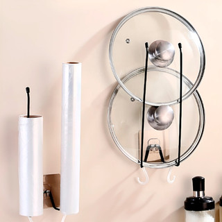 Suporte de Parede Multiusos Preto com Ganchos e Adesivo - Prático em Oferta na Shopee