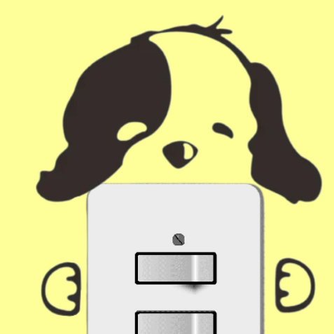Adesivo Para Tomada e Parede Cachorrinho segurando a Tomada Pet AD1124 AD1126 AD1128 AD1127 AD1129