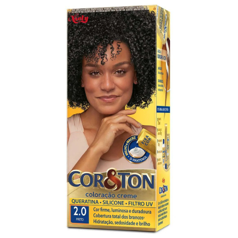 Tinta Coreton Niely Coloração Cor&Ton - 2.0 Preto