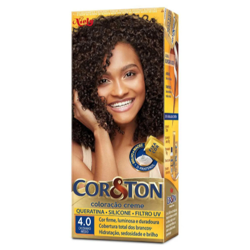 Tinta Coreton Niely Coloração Cor&Ton - 4.0 Castanho Médio