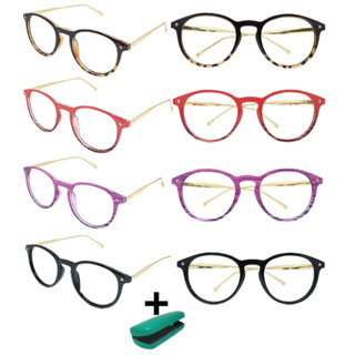 Óculos de Leitura/Perto Redondo Geek  (Com grau de +1,00 Até +4,00) em Oferta na Shopee