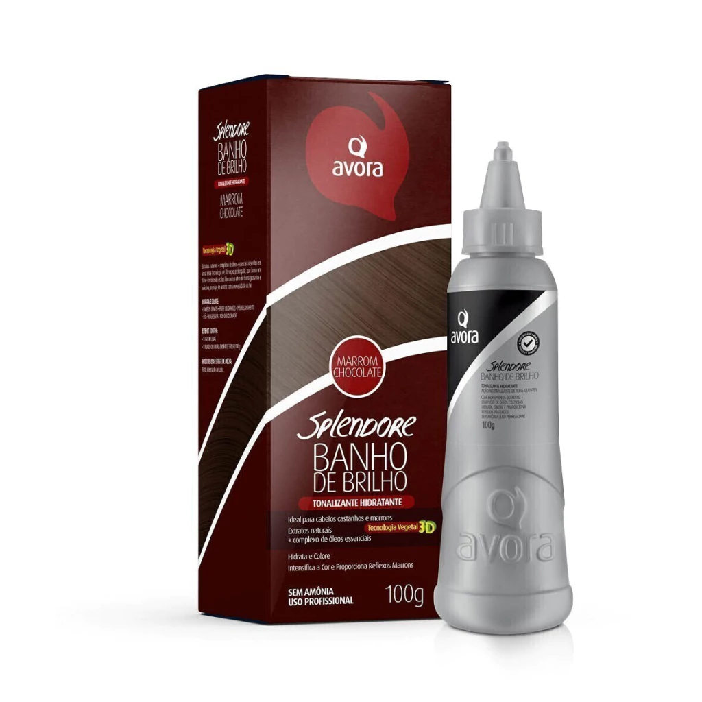 Avora Splendore Banho De Brilho Marrom Chocolate 100ml