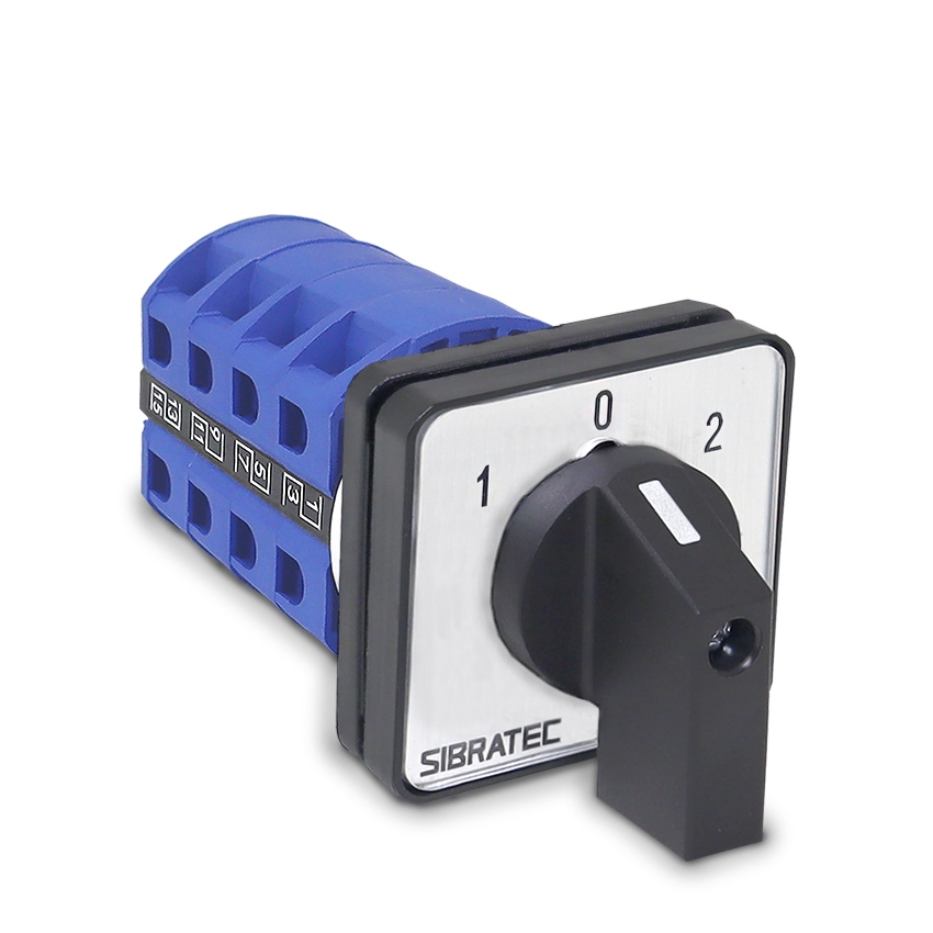Chave Transferência Rede/Gerador ou Reversão 4P - 3 Posições - LW28-4P Para Porta Painel 25A,32A,63A