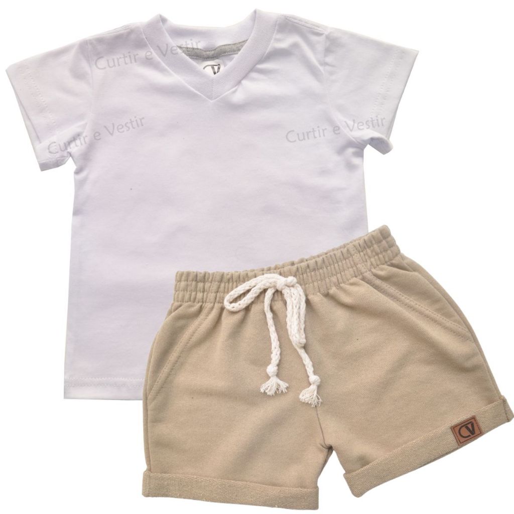 Conjunto Bebê Camisetas + Shorts Natal Ano Novo verão