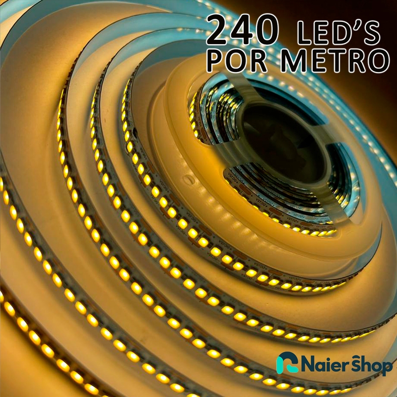 Fita LED Luzes de decoração 240 LEDs/m IP20 12V modelo 3528 3 cores 5 metros de comprimento em Oferta na Shopee